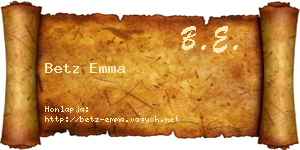Betz Emma névjegykártya